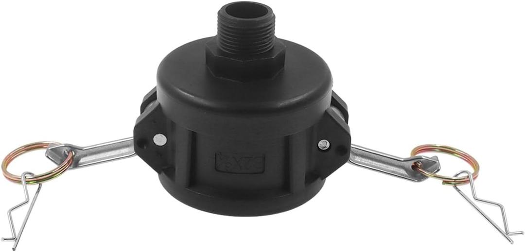 TTZEZE IBC Tote Fittings,275 330 Gallon Tank Drain Adapter,Ibc Tote Adapter for Ton Barrel Fittings and Garden Joints,2 Inch Tote Lock Garden Hose Camlock Garden Water Hose (1Black,Female Thread