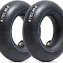 Heavy Duty 4.10 Thick 40% Inner Tube, 13x4.00-6 Tube with TR87 Bent Valve Stem for Wheelbarrows, Snow Blowers, Wagons, Carts, Hand Trucks, Lawn Mowers, Tractors and More (2 Pcs)