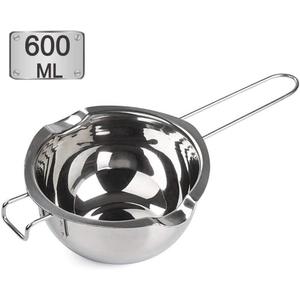 Stainless Steel Double Boiler Pot with 600ML for Melting Chocolate, Candy and Candle Making (18/8 Steel, Universal Insert)