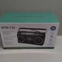 Retro Classic 80s Style Portable Boombox with Cassette Player Recorder, AM/FM/SW1/SW2 Radio, Bluetooth, USB/Micro SD Slots, Headphone Jack, 24W Dual Full-Range High Bass Speakers (Black)