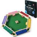 Vamslove Shut The Box Game for 6 Player with 12+4 Dice - Colorful 6 Sided Wooden Board Math Number Games for Kids Adults Families Party Club (Instructions Included)