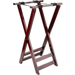 G.E.T. TSW-103 31.5" Tall Folding Mahogany Wood Tray Stand (Qty,1)