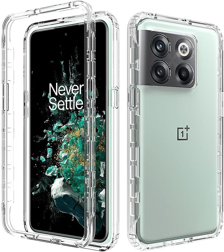 for OnePlus 10T Case Hybrid Drop Protection Clear Case Heavy Duty Hard Rugged Anti-Slip Bumper Anti-Scratch Armor Protective Phone Cover Transparent