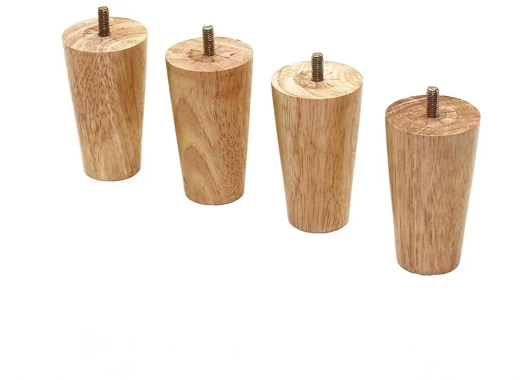 WEICHUAN 4 inch Solid Wood Legs for Sofa Couch Chair Ottoman Loveseat Coffee Table Cabinet Furniture Legs Replacement (4" Straight Set of 4)