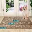 Bulijojo Front Door Mat Entrance,Durable Heavy Duty Welcome Mat,Thick Absorbent Natural Rubber Non Slip Mat,Sturdy Entryway Beige 47"x32", 2'8" x 3'11"