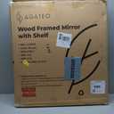 Solid Wood Wall Mirror with Shelf  Round Wood Frame Mirror for Entryway, Bathroom or Living Room  Handcrafted Look  24 Inch