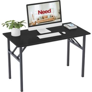 Need Home Office Desk 47 inch - No Assembly Folding Computer Table with BIFMA Certification,Computer Table Workstation Perfect for Teens/Office/Home