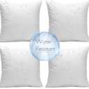 Ashler Outdoor Pillows, 18 x 18 Pillow Inserts Set of 4, Waterproof Throw Pillow Inserts Hypoallergenic for Patio, Water Resistant Indoor Outdoor Decorative