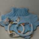 Blissful Diary Shell Baby Play Gym Mat, Softer & Enlarged Tummy Time Mat w 6 Detachable Toys for Sensory & Motor Skill Development, Activity Mat for Newborn Essentials Shower Gift, Boho Ocean Theme