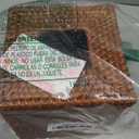 Square Rattan Tissue Box Cover, Hand Woven Wicker Tissue Holder, 5.5 x 5.5 X 5.7 inches, Honey Brown