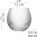 Vintage Art Deco Gin and Tonic Balloon Glasses | Set of 4 | 13.5 oz Stemless Crystal Copas for Drinking Gin Cocktails | Retro Gift Goblets for Gin Lovers | Bubble Cups for Bar Drinks