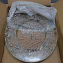 Resin Toilet Seat Round with Easy Clean Adjustable Hinges, Soft Close Quick Release Heavy Duty Silver Glitter Cover Acrylic Toilet Seats (Round 17 Inch, Silver Foil, Upgraded hinge)