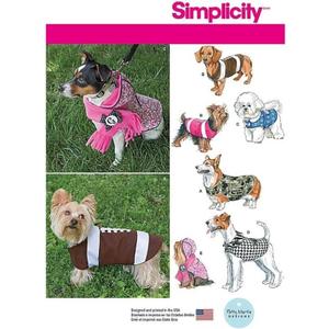 Simplicity 1239 Dog Coat Sewing Pattern, Fits Small, Medium, and Large Size Dogs