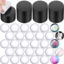 Outus 48 Sets Fridge Glass Magnets Ceramic Ferrite Magnet with Adhesive Backing Clear Glass Cabochons Round Dome Stones for Crafts for DIY Craft Fridge Refrigerator Pendants (1 x 0.12 Inches)