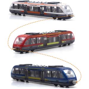 3 Pack Bullet Train Set, Linked High Speed Lotomotive Toy Train, Die Cast Alloy Model Car, Connectable Sliding Subway, Gift for Kids Boys Toddlers Ages 3+