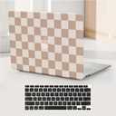 Compatible with MacBook Pro 14 inch Case 2024-2021 M4 M3 M2 M1 Pro Max A3112 A3185 A3401 A2918 A2992 A2779 A2442,Textured Plastic Cream Hard Shell&Keyboard Cover for Mac Pro 14,Checkerd Neutral