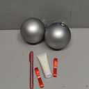 Soaoo 2 Pcs Christmas Hanging Baby Handprint Ball Ornament Kit Included Ribbon Marker 4 Inch Glass Footprint DIY Ornament Christmas Newborn Holiday Keepsake for Xmas Tree Home Decor(Sliver)