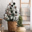 36 Pcs Neutral Christmas Tree Picks Velvet Ball Spheres 7.9 Inch Christmas Tree Picks Ball Ornaments DIY Crafts for Xmas Vase Fillers Wreath Home Office Party Decor(Brown,Beige,Green)