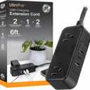 GE Flat Plug Power Strip Extension Cord with USB Ports, Travel Power Strip with 2 Outlets 3 USB Ports, Cruise Ship Essentials, 6 Ft Braided Small Extension Cord Flat Wall Plug, ETL Listed Black, 82586