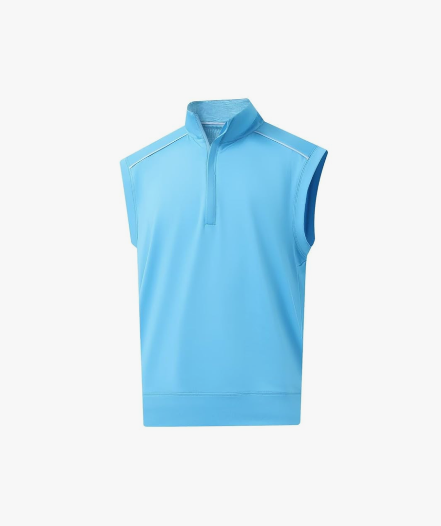 Rouen Mens Vests Outerwear Lightweight Moisture Wicking Midlayer Sleeveless Sports Golf Quarter Zip Pullover Mens Vest Size L
