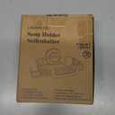 LEVERLOC Soap Holder Dish with Hooks for Shower, Bar Suction Cup Soap Tray Wall Mounted, Rustproof Stainless Steel Sponge Holder Caddy for Bathroom Bathtub Kitchen Sink, Black (1 Tier)