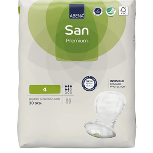 Abena San Premium Incontinence Pads, Moderate Absorbency, (Sizes 4 to 7), Size 4, 270 Count