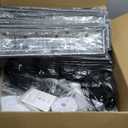 Modern Adjustable Height Pendant Light Fixture Black 288W LED Pendant Lights 16 Rings Rectangular Chandelier Staircase Large Chandelier Lobby Living Room Foyer High Ceiling Chandeliers