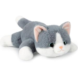 Ditucu Weighted Cat Stuffed Animal 0.6 lbs Cute Realistic Kitten Plush Toys 11.8 inch Soft Plushies Gifts for Kids Grey