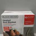 BLACK+DECKER Heated Blanket Electric Twin, Micro Plush Electric Blanket, Heating Blanket with 10 Heating Levels, 10H Timer, Auto Shutoff, Fast Heating (84x90 inches, Grey)