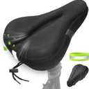 Zacro Comfort Bike Seat Cushion - Memory Foam Gel Padded Bike Seat Cover for Men Women, Extra Soft & with Reflective StrapFit for Exercise Mountain Road City Peloton Bike (Medium)