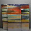 Abstract Wall Art Ocean View -Living Room Abstract Landscape Canvas Art 3 Piece Picture Canvas Print office Wall Art Modern Artwork for Living Room Kitchen Home Wall Decor