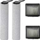 Brush Rollers and Filters Replacement Accessories Kit for Dreame k10 Pro / k10 Wet Dry Vacuum Cleaner: 4 Pack used for Pet Hair, Dirt, and Debris on All Floor Surfacesparts