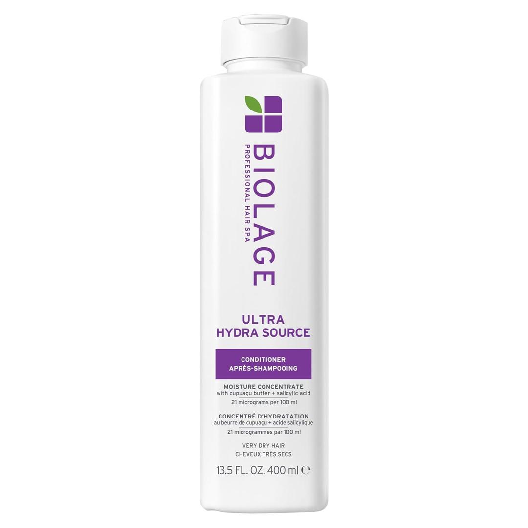 Biolage Ultra Hydra Source Conditioner - Intensely Condition, For Very Dry, Thick, Coarse Hair, Infused with Micro-dosed with Cupuau Butter & Salicylic Acid (13.5 Fl Oz (Pack of 1))