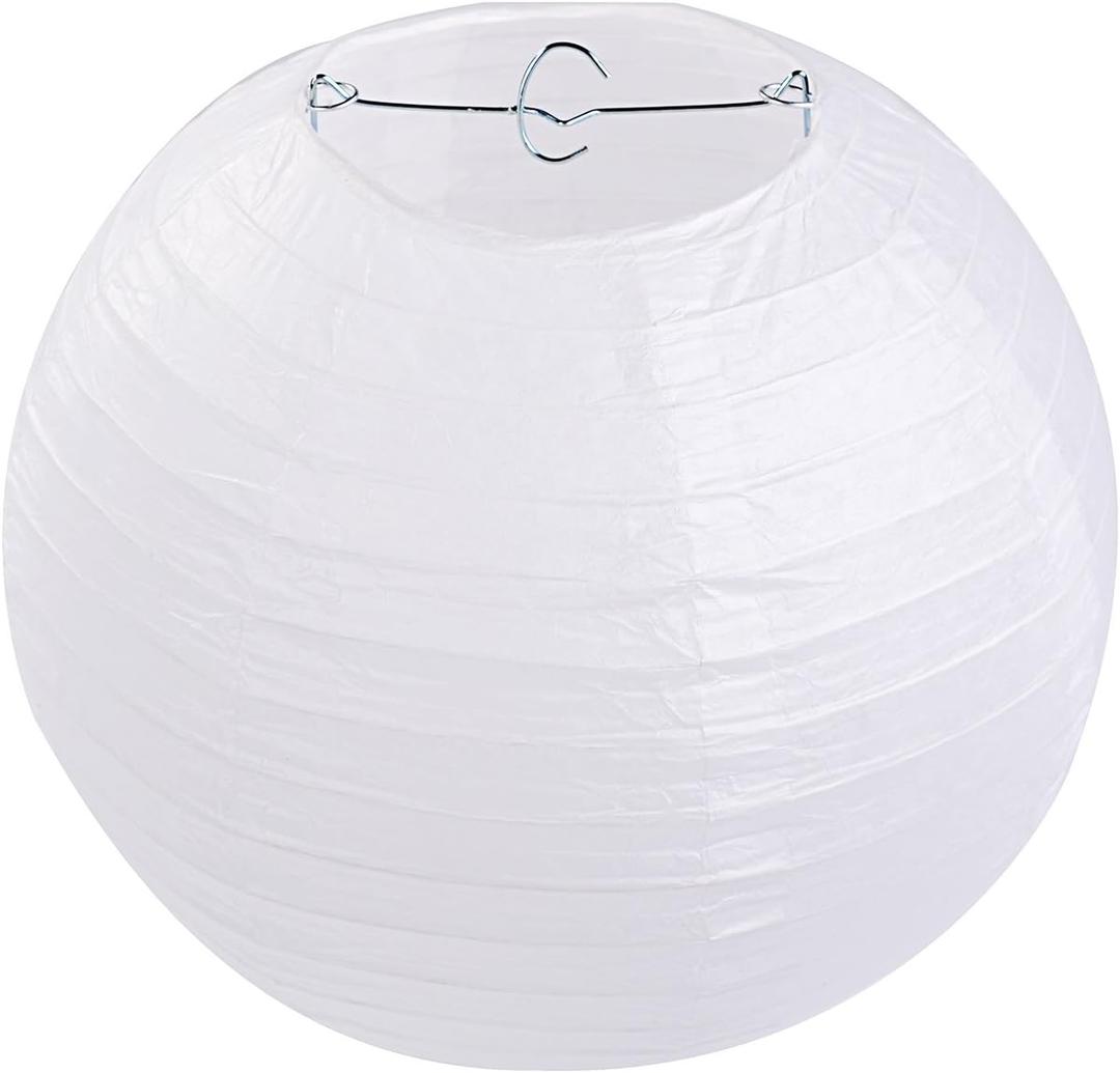 LIHAO 10 Inch White Round Paper Lanterns (10 Pack)