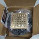 WEBANG 4 Inch Square Shower Drain Gold Floor Drain with Flange Square Holes Pattern Cover Grate Removable SUS304 Stainless Steel Watermark&CUPC Certified Brushed Gold