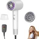 White Hair Dryer with Diffuser+Nozzle