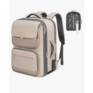 Vacuum Seal Backpack Travel, Expandable Vacuum Seal Carry on Backpack with Hand Pump & Luggage Tag, 17'' laptop Compression Backpacks with RFID Pocket, Personal Item Compression Back Back Travel,Pink