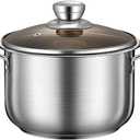 Stainless Steel Cooking Pot with Lid | 2 Quart (Dual Handle) | Perfect for Soup, Noodles, Baby Food | Induction & Gas Stove Compatible