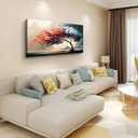 MHARTK66 Wall Decorations For Living Room Canvas Wall Art For Bedroom Office Decor Abstract Tree Landscape Wall Paintings Framed Prints Pictures Artwork Ready To Hang Hotel Room Home Decor 20x40 In (40L" x 20W", Abstract Tree Painting)