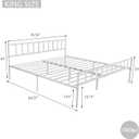 Metal Platform King Bed Frame with Headboard Sturdy Steel Slats Support No Box Spring Needed Easy Assembly White