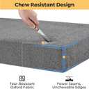 Veehoo Chew Proof Dog Bed for Crate, Indestructible Dog Crate Bed for Aggresive Chewers, Extra Large Tough Chew Resistant Pet Pad with Hidden Zipper, Removable Washable Cover