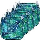 NettyPro Patio Chair Seat Cushion Covers Set 2, Waterproof Outdoor Furniture Cushion Slipcovers with Zipper and Tie, 27 x 25 x 5 Inch, Replacement Cover Only, Tropical Leaf