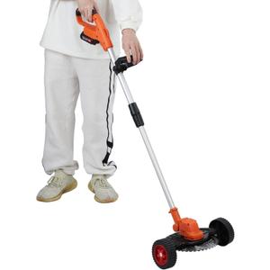 Cordless Lawn Trimmer Weed Wacker,10 Inch Lawn Mower Grass Edger, Electric Weed Wacker, Rechargeable,Telescopic, Handheld, Battery Power Lawn Mower with Brushless Motor 10 Inch