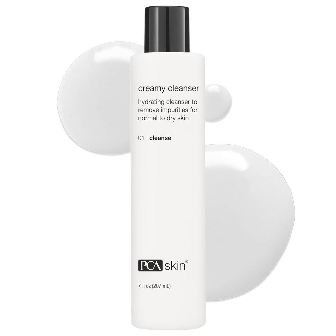 PCA SKIN Creamy Moisturizing Face Cleanser, Gentle Daily Face Wash for Dry and Sensitive Skin, Leaves Skin Feeling Soft and Smooth, Helps Remove Makeup, Dirt, and Impurities from Skin, 7.0 oz Bottle