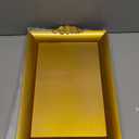 4 Pcs Gold Tray 14" x 10" Rectangle Decorative Plastic Serving Trays with Embossed Rims for Party Anniversary Wedding Bridal Shower, Baby Shower, Birthday, Cake Dessert Display