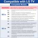 TV Stand Legs for LG TV Legs 60 65 in 65UQ7950 65UJ6300 65UJ6320 65UJ6540 65UK6200 65UK6500 65UK6500PLA 65UM7300 65UN7300 60UJ6200 60UJ6300 60UK6200 60UM6950 60UN7300 TV Legs for LG TV Stand wr Screw