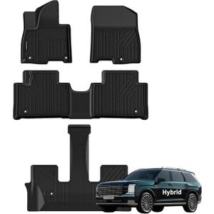 Floor Mats for The New 2026 Hyundai Palisade Hybrid 7&8 Seats (Not Fit Gas),TPE All Weather Protection Car Mats Floor Liners Automotive Accessories,Black