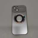 Magnetic Design for iPhone 15 Case,[Compatible with MagSafe][Military Grade Drop Protection] Camera Lens Protector Cover Logo View Dust-Proof Matte Shockproof Protective Cover,Silver