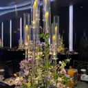 4PCS 8 Arms Clear Candelabra Candle Holder for Wedding Decorations,38.5 inches Tall Arcylic Candlesticks Holder with Shade for Table Dinner Party Valentines Day Fireplace Decoration