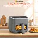 NEWBULIG Air Fryer4QT Small AirFryer with Easy View Window and Interior Light, Digital Touchscreen with 8 Presets for Custom Cooking, Nonstick and Dishwasher Safe Basket, Grey